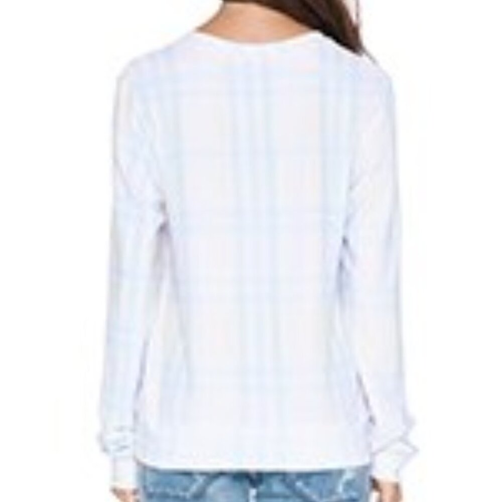 Wildfox Couture Pastel Summer Plaid Sweater Top Shirt Sweatshirt Small REVOLVE - Picture 2 of 3